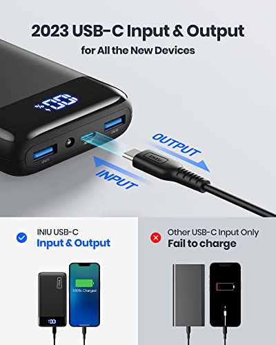 INIU Portable Charger, Slimmest Fast Charging 10000mAh USB C in/Out Power  Bank, 22.5W PD3.0 QC4+ Battery Pack, Portable Phone Charger for iPhone 15  14 13 12 11 Pro Samsung S22 S21 Google AirPods iPad